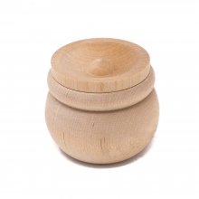 2-5/8" Large Wood Bean Pot With Cover
