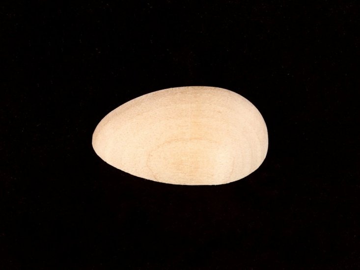 Small Wood Rounded SPLIT Egg - 1-5/16" Tall x 7/16" Thick - Click Image to Close