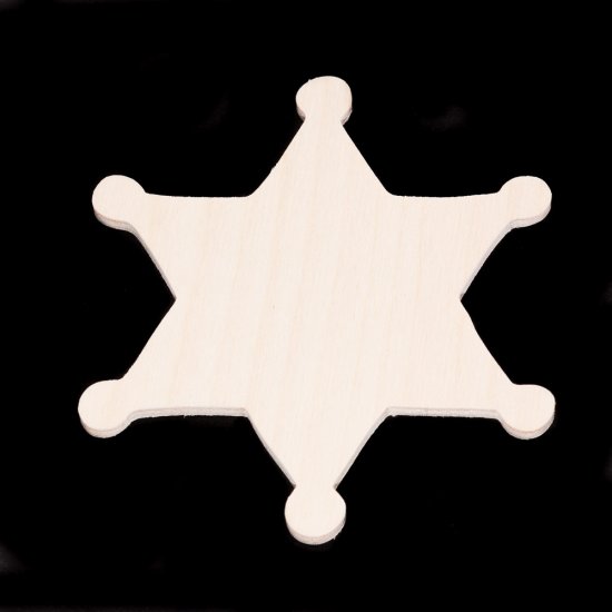 3" Sheriff's Star Badge Cutout - Hand cut plywood