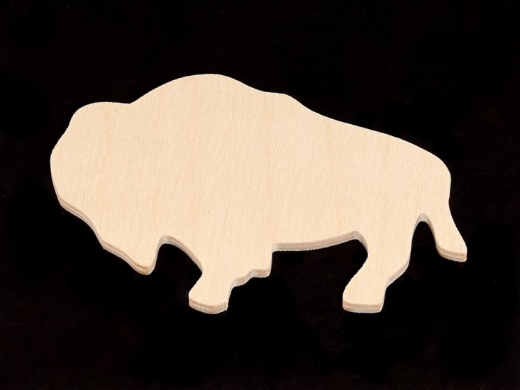 Wood Buffalo/Bison Cutout-Hand cut plywood - Click Image to Close