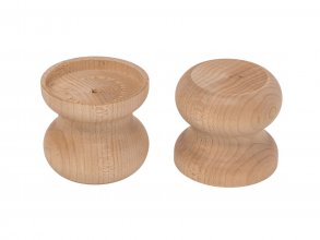 Second Quality - Wood Jumbo Knob with a Recessed Base