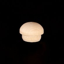 3/8" Birch Wood Mushroom Head Furniture Button - Stay Put Type