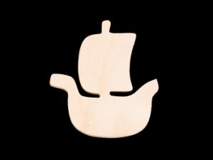 (image for) 3'' Pirate Ship Cutout - Hand Cut Plywood