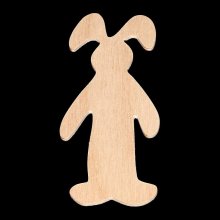 Rabbit Cutout - Standing Male Rabbit - Hand Cut Plywood