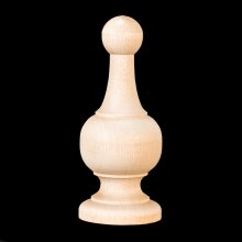 Jumbo Wood Colonial Finial - 1-7/8" Diameter x 4-3/8" Tall