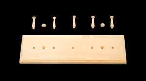 Shaker Peg Rack 12''x3-1/2'' - with 5 1/4'' holes for mini pegs.