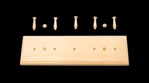 Shaker Peg Rack 12''x3-1/2'' - with 5 1/4'' holes for mini pegs.