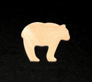 (image for) Bear Shape Cutout - Black Bear - Hand cut plywood