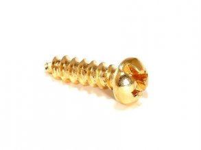 1/2"x#6 Brass Plated Steel Round Head Phillips Wood Screw