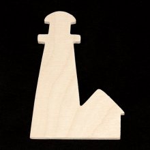 Lighthouse With Building Cutout - Hand Cut Plywood