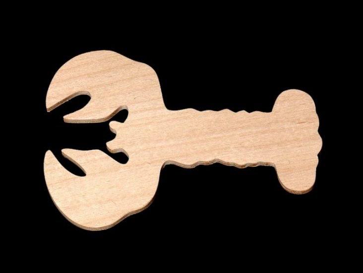 Wood Lobster Cutout - Hand Cut Plywood.