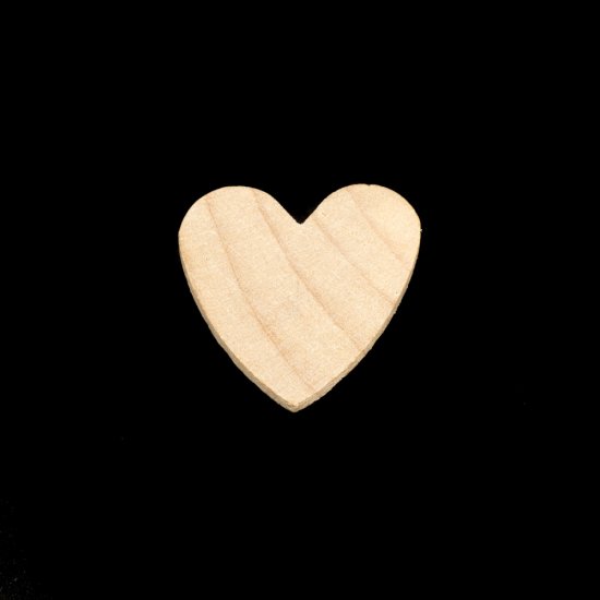 1" Tall x 1" Wide x 1/8" Thick Wood Heart Cutout - Click Image to Close
