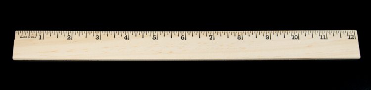 Standard 12" Wood Craft Ruler - 1-1/8" Wide x 12" Long