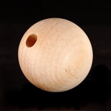 2" Wood Round Ball With a 3/8" Hole Drilled Through