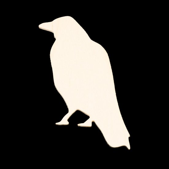 Bird Cutout - Crow - Standing - Hand Cut Plywood