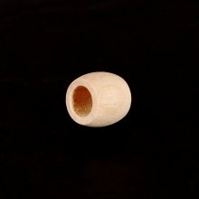 Wood Oval Bead - 1/2" Diameter x 7/16" Long x 17/64" Hole