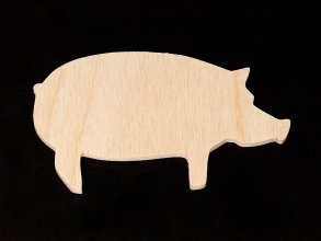 Pig Cutout - Standing Pig - Hand Cut Plywood
