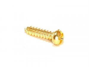 (image for) 3/8"x#2 Brass Plated Steel Round Head Phillips Wood Screw