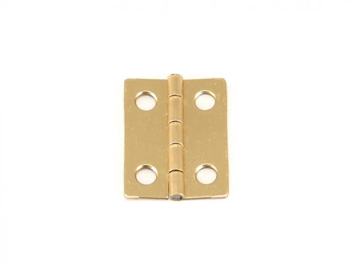 (image for) Brass Plated Steel Butt Hinge - 1" Tall x 3/4" Wide