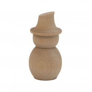 (image for) 2-11/16" Tall Wood Snowman Turning With Angled Hat