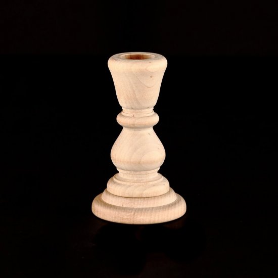 (image for) 4" Tall Unfinished Wood Candlestick With Base