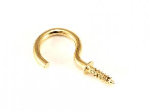 Brass Plated Steel Cup Hook - 1/2" Hole