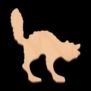Cat Cutout - Scaredy Cat - Hand Cut Plywood