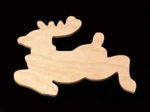 Flying Reindeer Cutout Style Two - Hand cut plywood