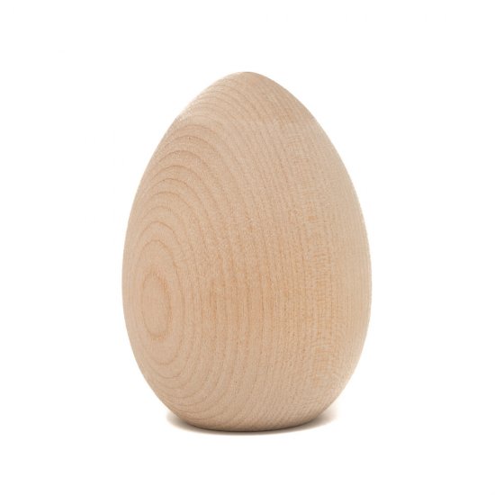 Wood Hen Egg - 2-1/2" Tall x 1-3/4" Diameter