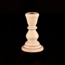 4" Tall Unfinished Wood Candlestick With Base