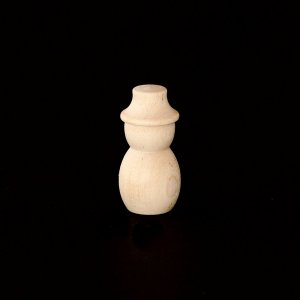(image for) 1-13/32" Tall Wood Snowman With Flat Hat