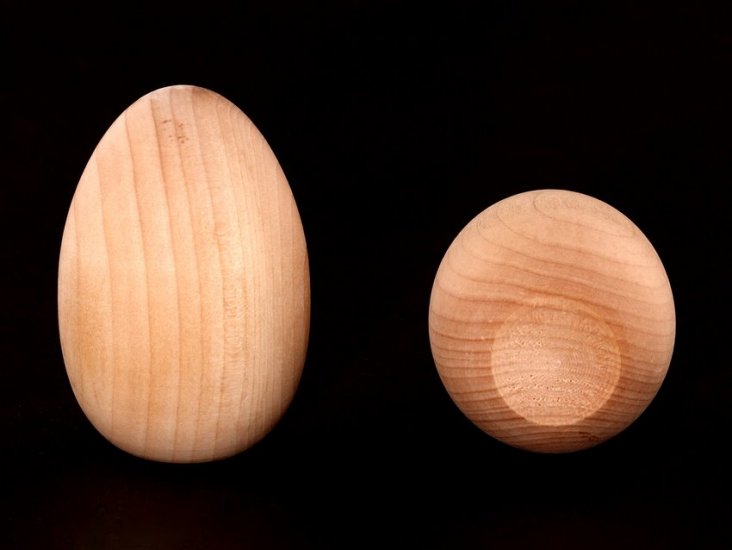 Wooden Goose Eggs - 3-1/4" Tall x 2-1/4" Diameter