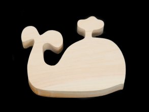 Chunky Pine Wood Whale w-Spout Cutout - Extra Thick