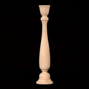 (image for) 11" Tall Unfinished Wood Candlestick With Base