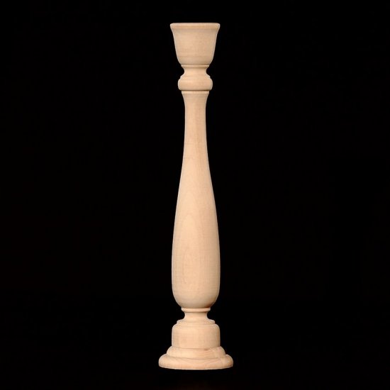 (image for) 11" Tall Unfinished Wood Candlestick With Base