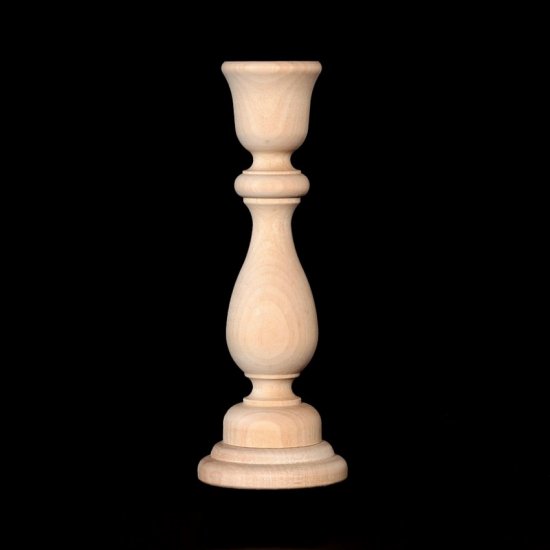 (image for) 6-7/8" Tall Unfinished Wood Candlestick With Base