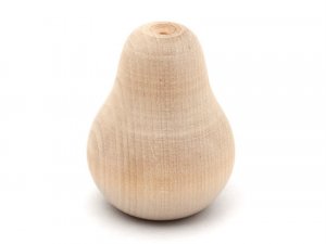 Wood Premium Large Pear - 2-5/8" Diameter x 3-15/16" Tall