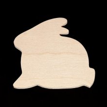 Rabbit Cutout - Sitting Rabbit - Hand Cut Plywood