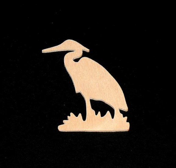 (image for) Bird Cutout - Heron - Hand Cut Plywood