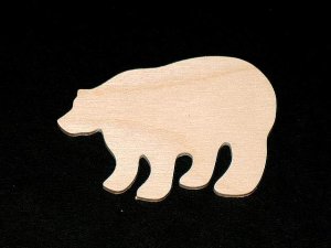 (image for) Bear Shape Cutout - Brown Bear - Hand cut plywood