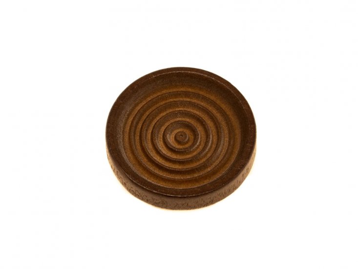 Walnut Varnished Stacking Checker With Rings - Click Image to Close