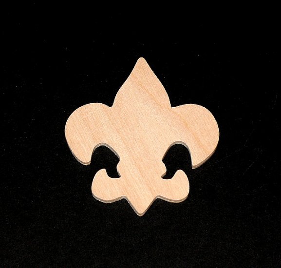 Boy Scout Emblem Cutout - Handcut Plywood. - Click Image to Close