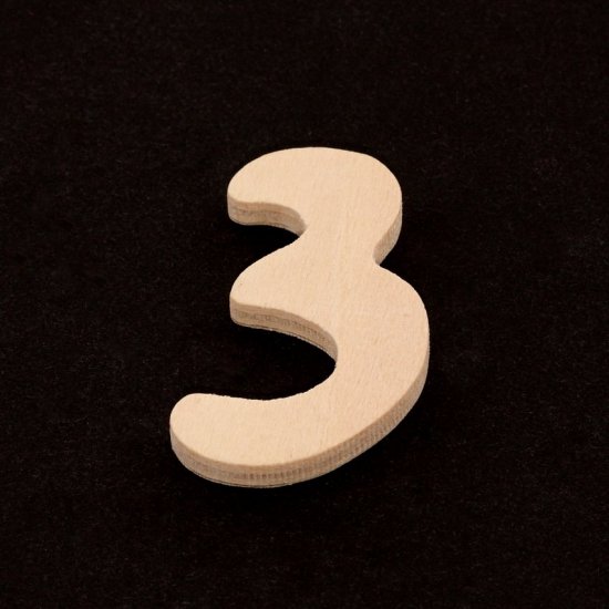 "3" Number - 1-1/2" Tall x 3/16" Thick - Click Image to Close