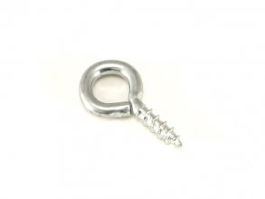 Nickel Plated Steel Screw Eye - 1/8" Hole, 1/2" Long