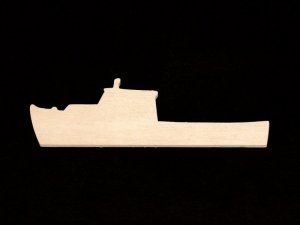 (image for) Wood Lobster Boat Cutout - Hand Cut Plywood