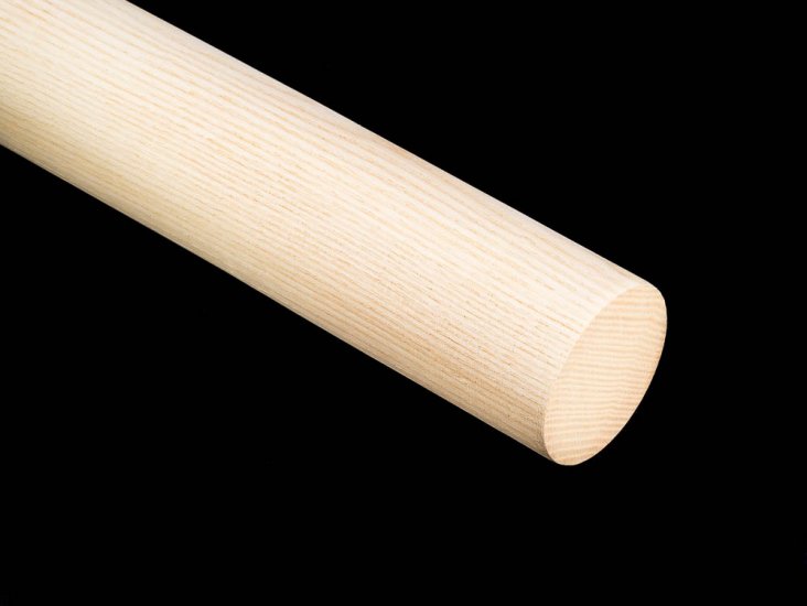 2-1/4" Diameter x 36" Long - Ash Wood Dowel