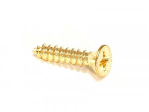 (image for) 5/8" x #5 Brass Plated Steel Flat Head Phillips Wood Screw