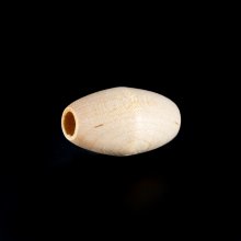 Wood Oval Bead - 9/16" Diameter x 1" Long x 3/16" Hole