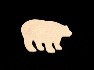 (image for) Bear Shape Cutout - Small Brown Bear - Hand cut plywood