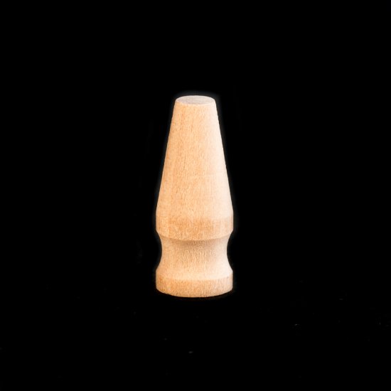 Wood Flag Top - 3/8" Diameter x 15/16" Tall x 3/16" Hole